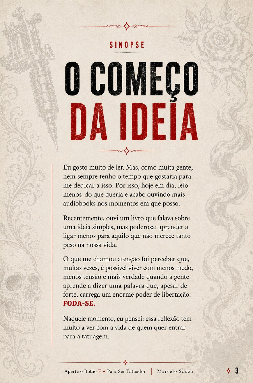 Página O começo da ideia do e-book